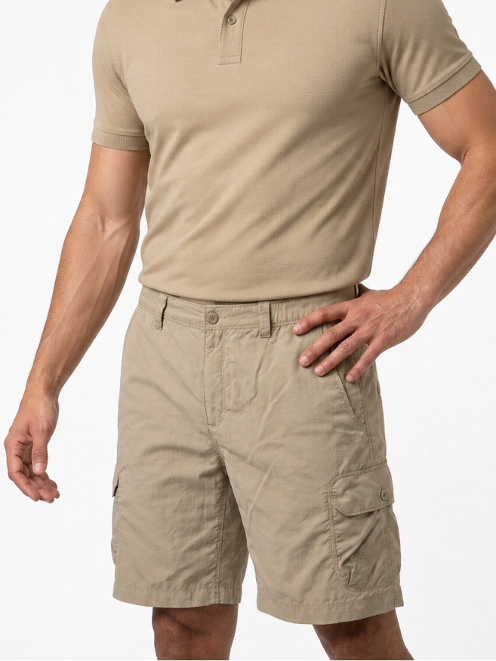The North Face Men's Beige Cargo Shorts Size 35” Casual‎ Lightweight